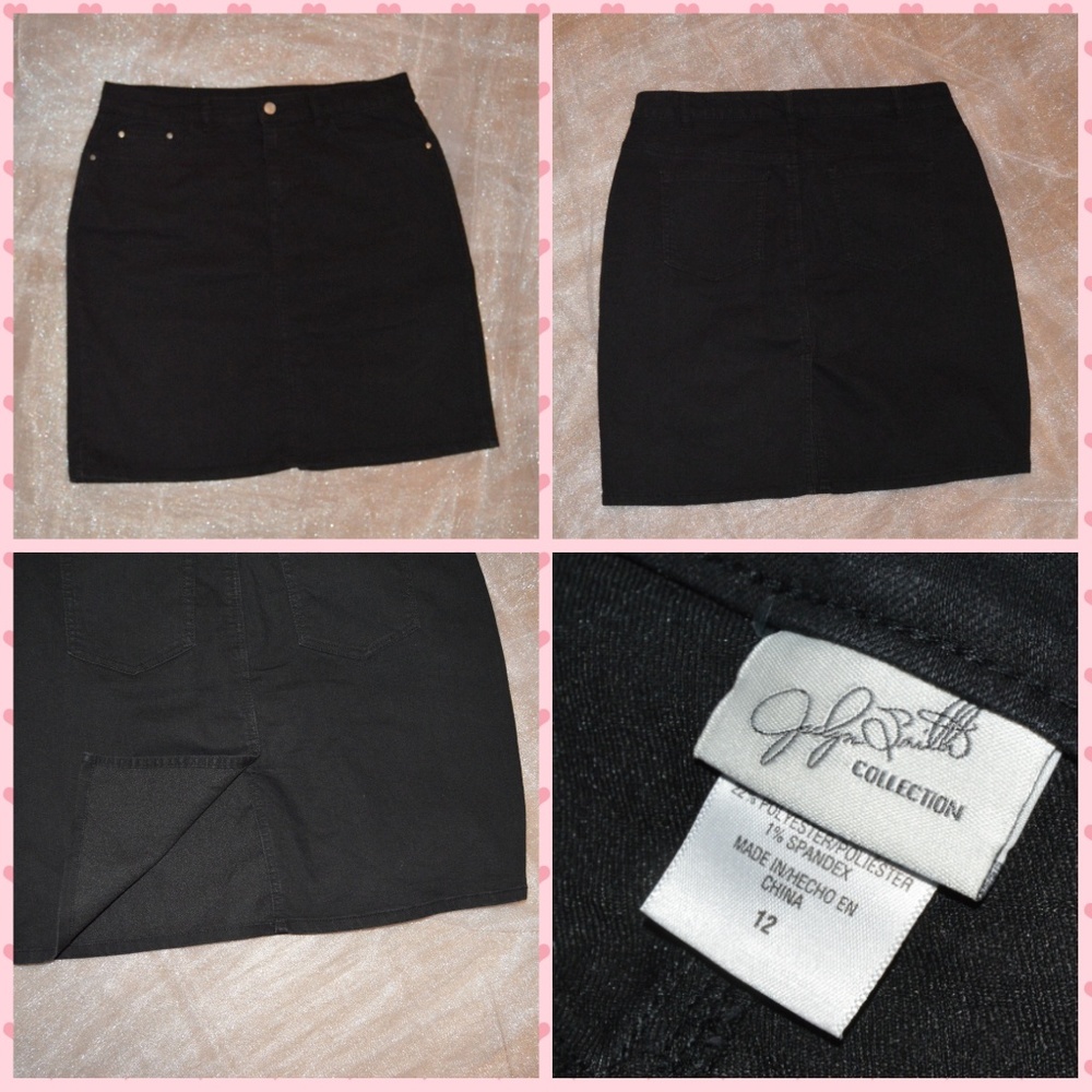 Jaclyn Smith black denim  skirt